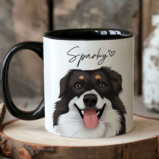 Custom Pet Portrait Colored Mug - Luxtopaz