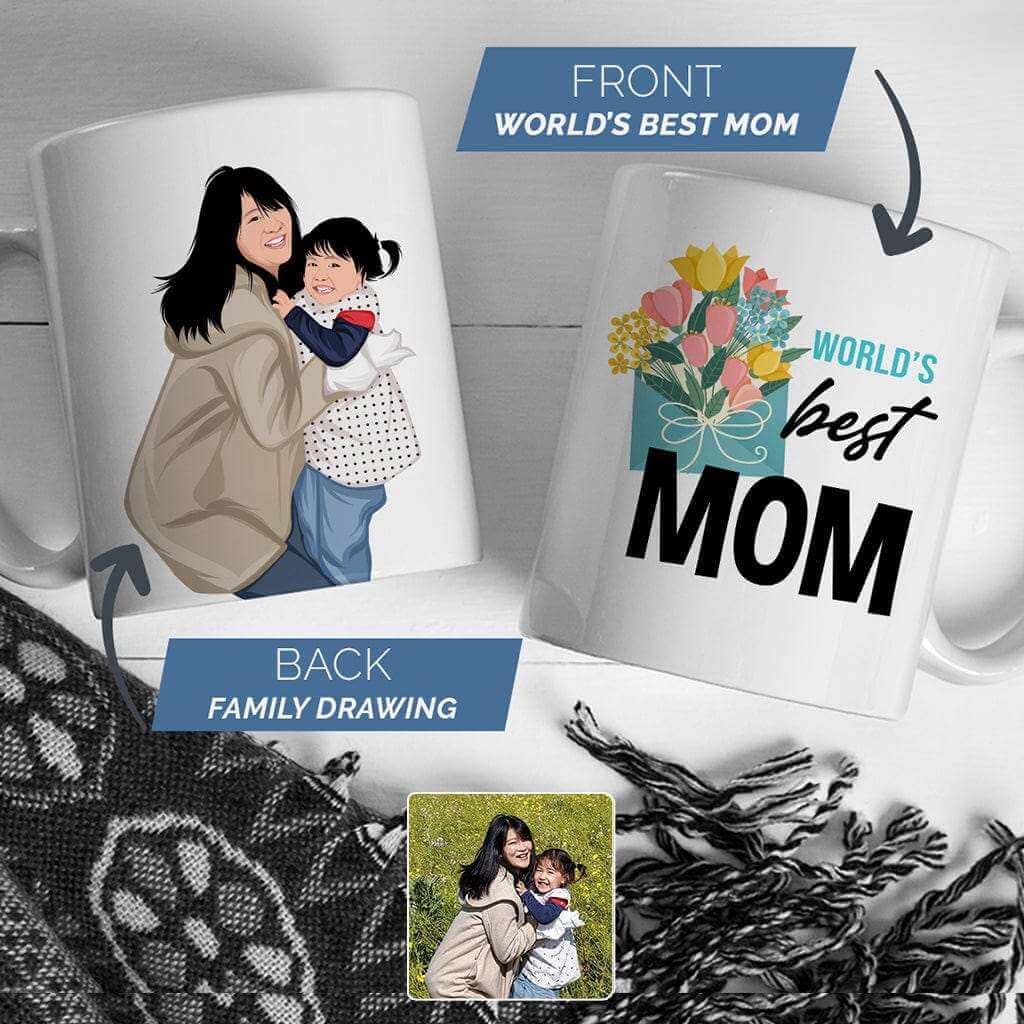 Worlds Best Mom Mug Personalized - Luxtopaz