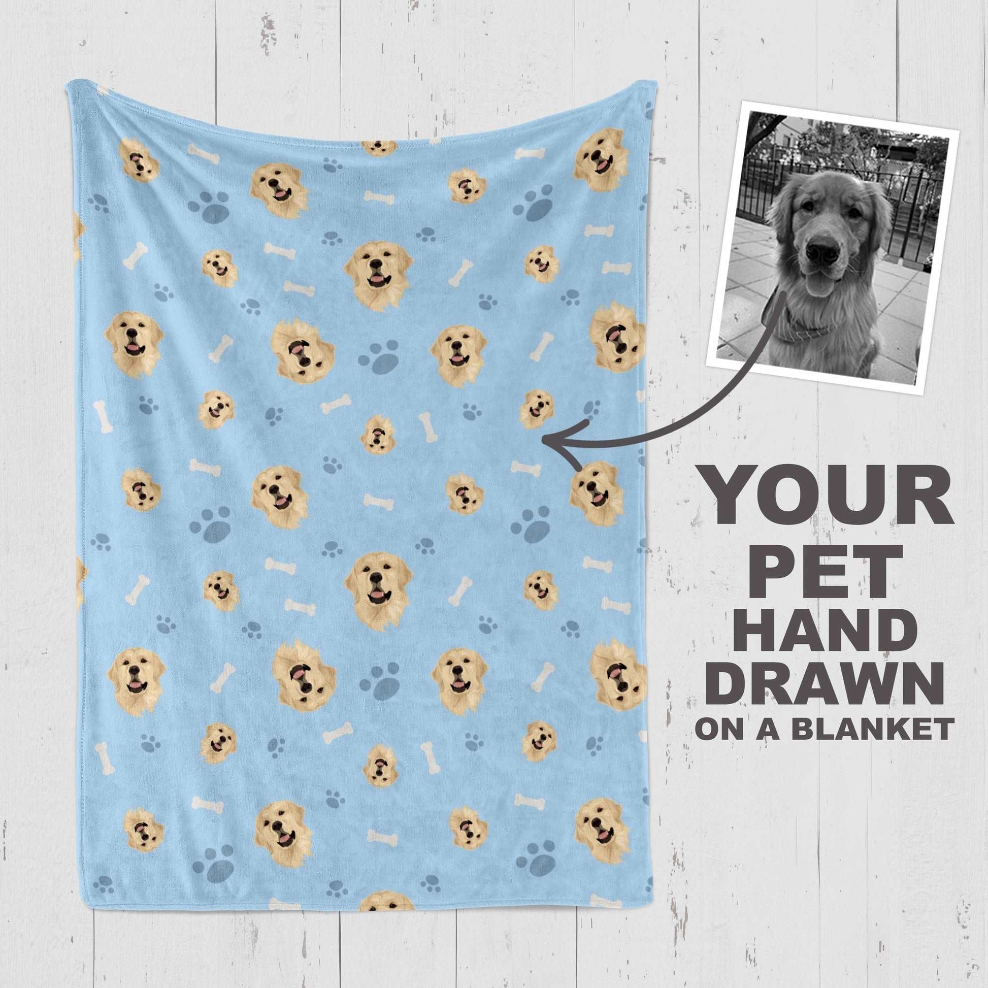 Customized Dog Photo Blanket - Luxtopaz