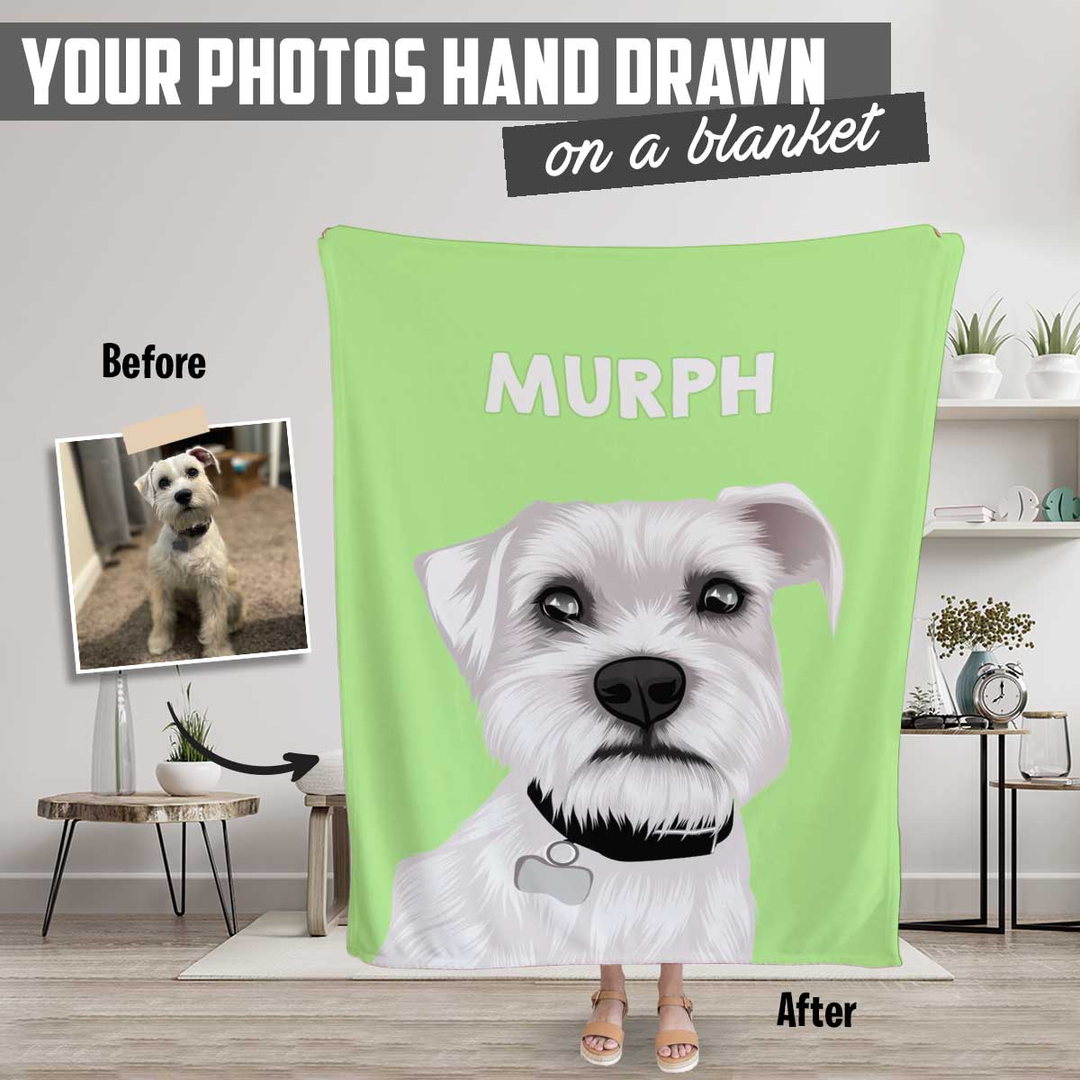 Dog Lover's Portrait Blanket - Luxtopaz