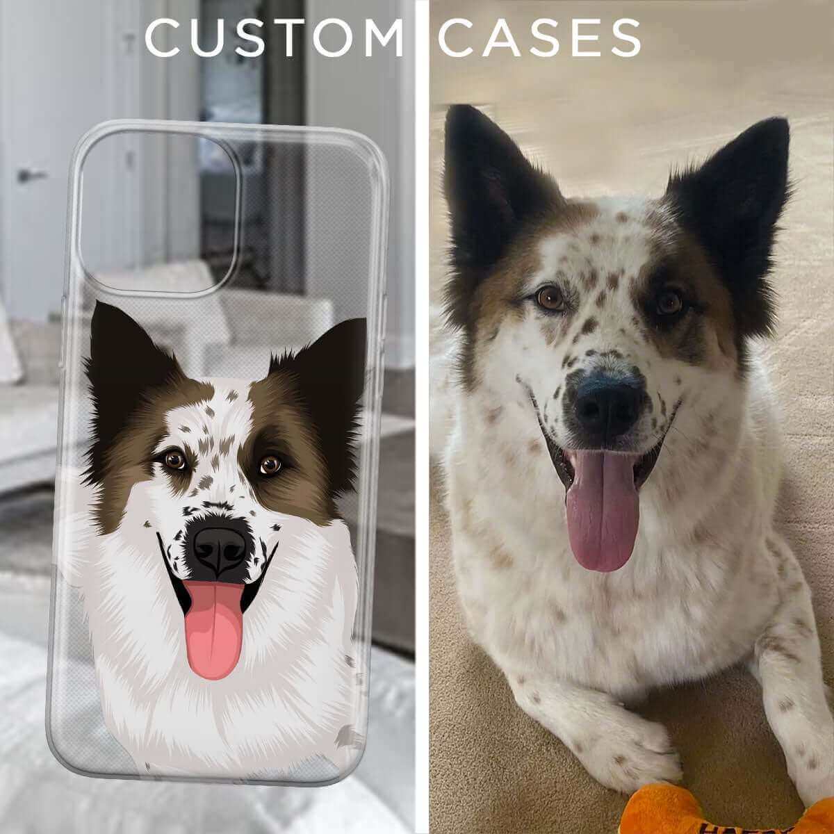 Custom Dog Drawing Clear Case - Luxtopaz