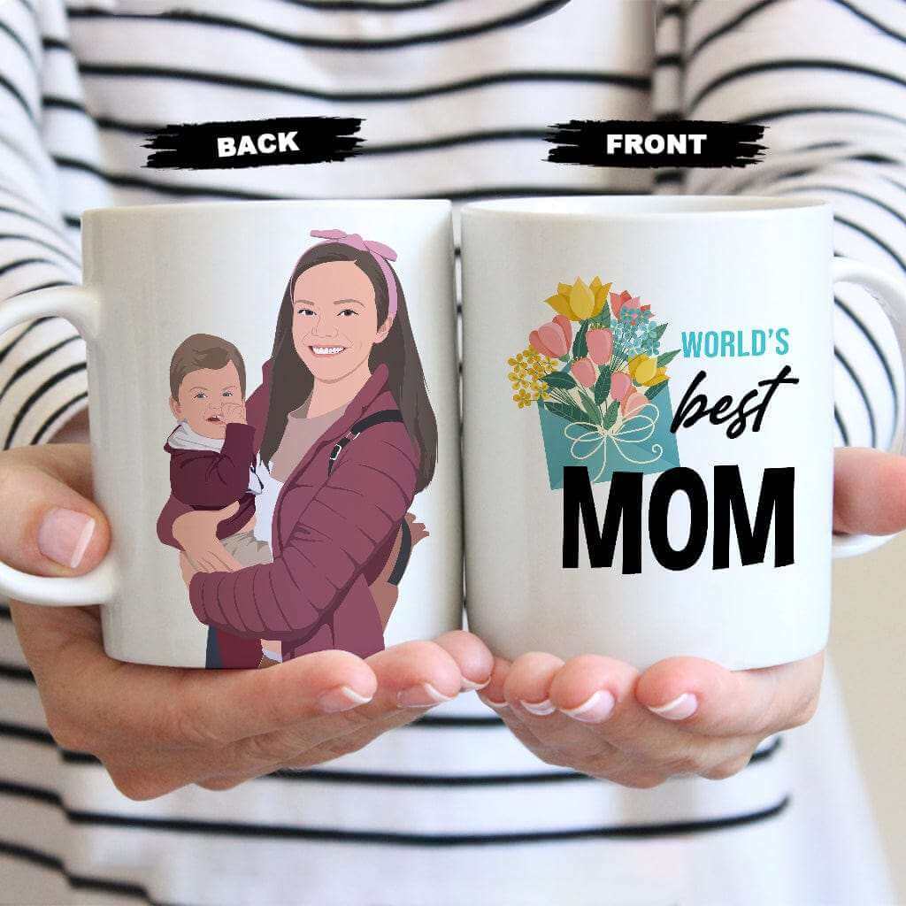 Worlds Best Mom Mug Personalized - Luxtopaz