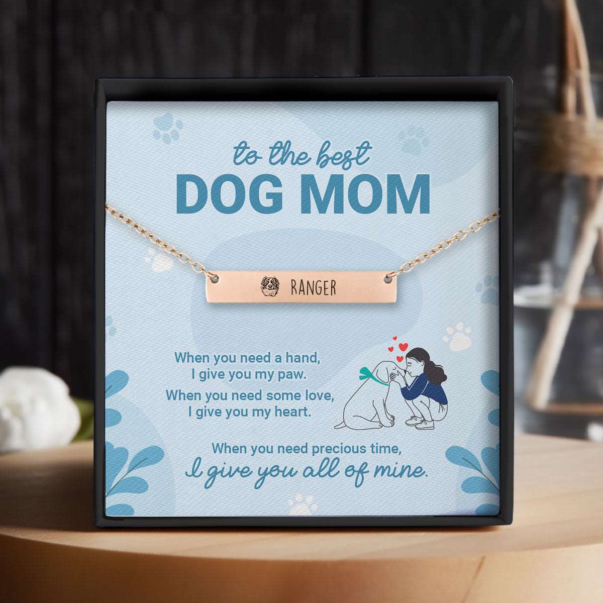 Personalized Dog Mom Necklace Gift - Luxtopaz