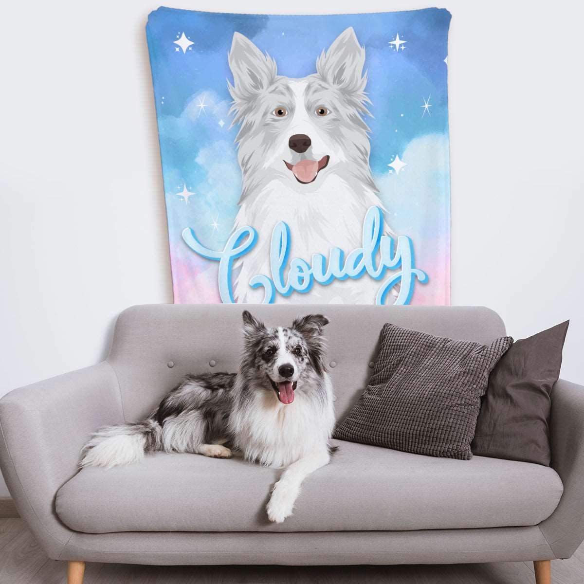 Custom Pet Blanket - Photo Drawing - Luxtopaz