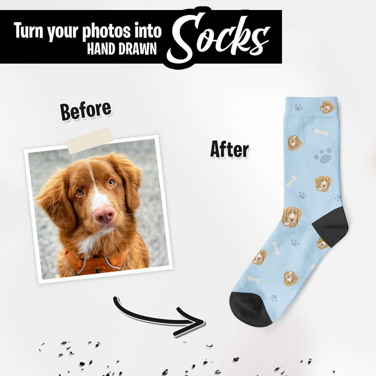 Custom Dog Face Socks - Luxtopaz