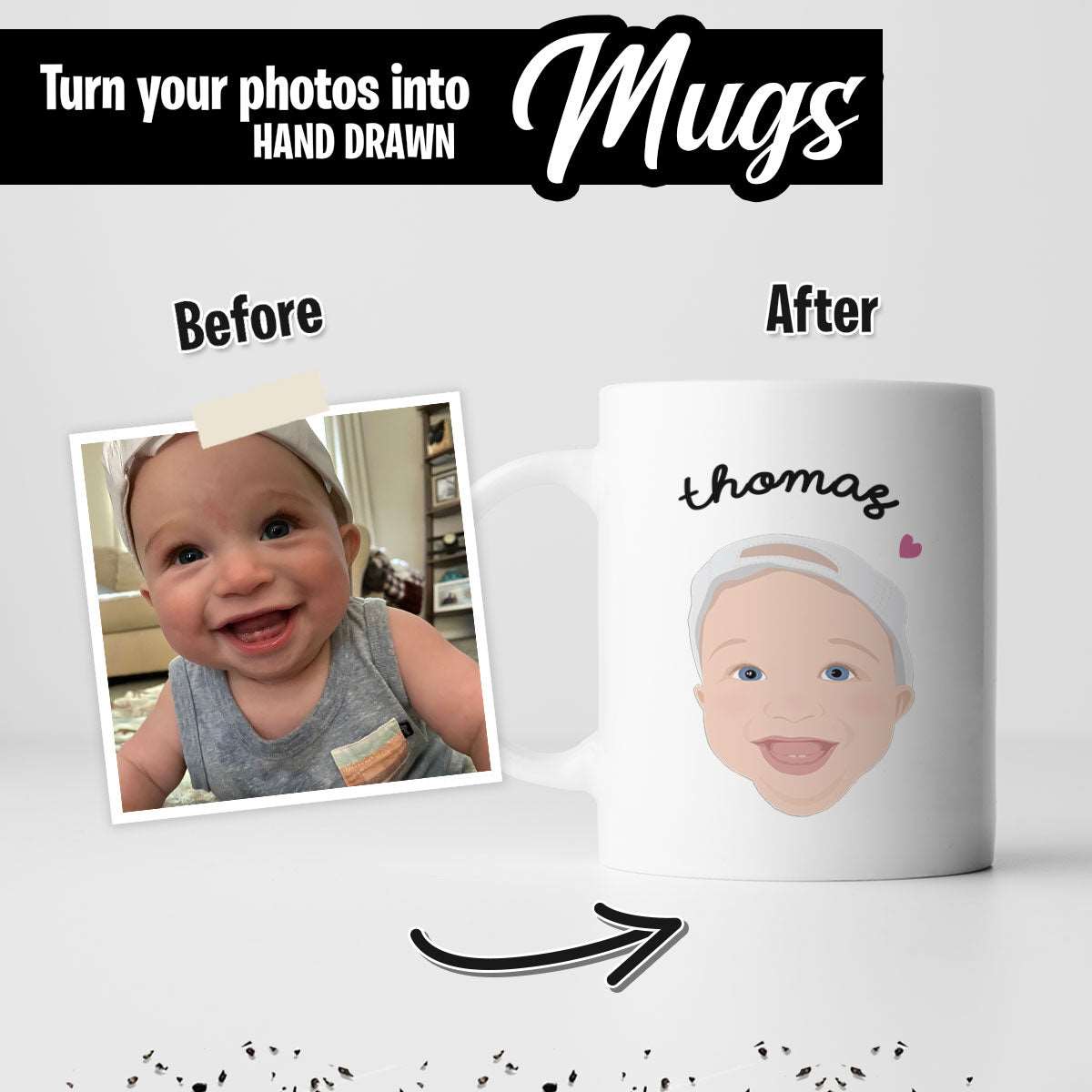 Custom Mug with Kids Face - Luxtopaz