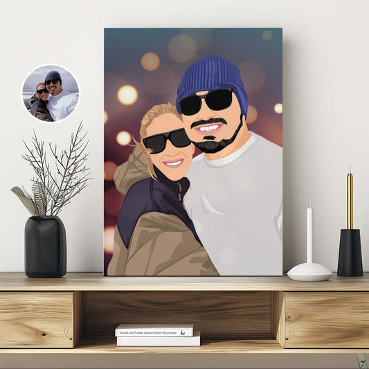 Custom Couples Bokah Canvas - Luxtopaz