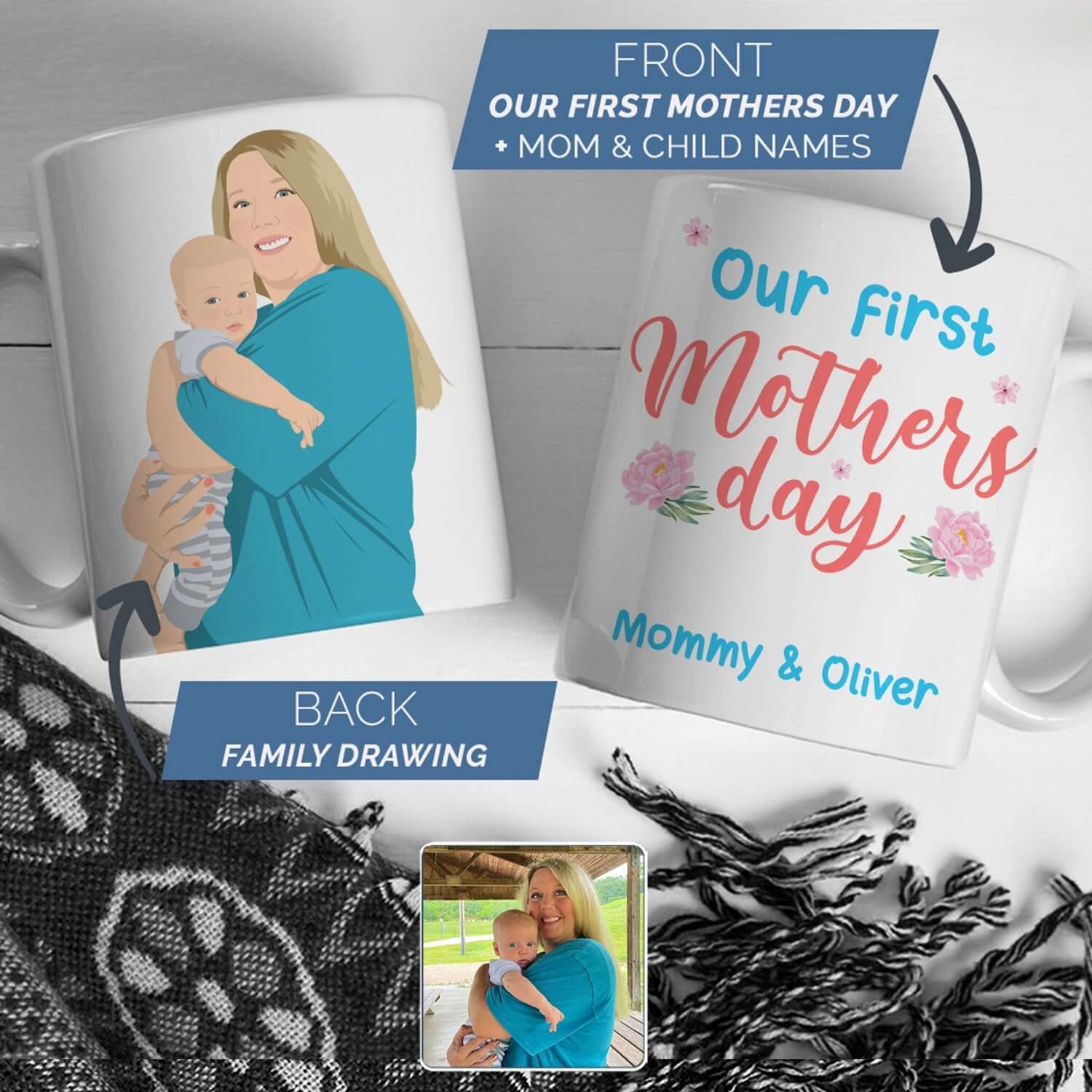 Personalized First Mothers Day Mug - Luxtopaz