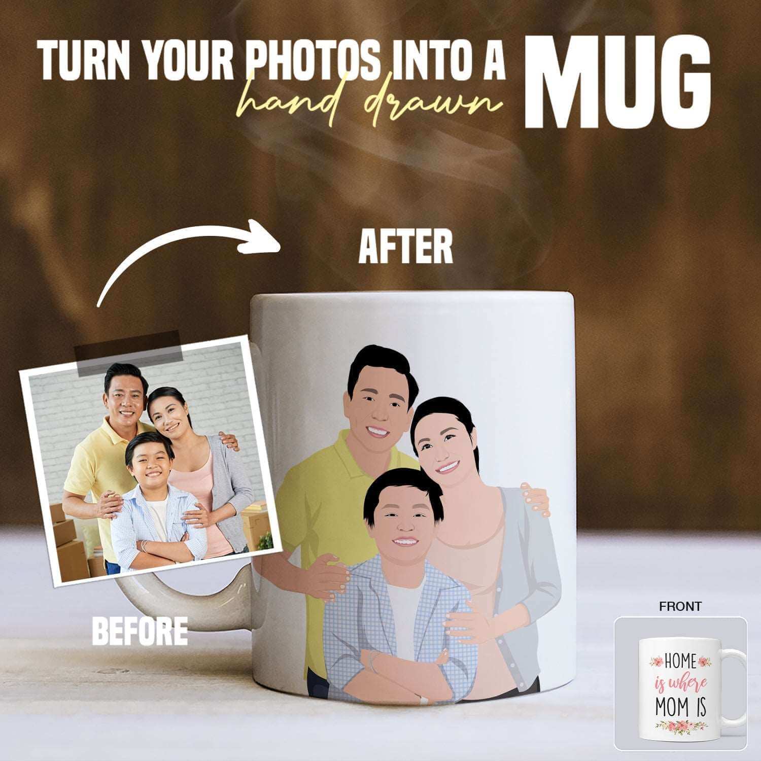 Home is Where Your Mom is Mug Personalized - Luxtopaz