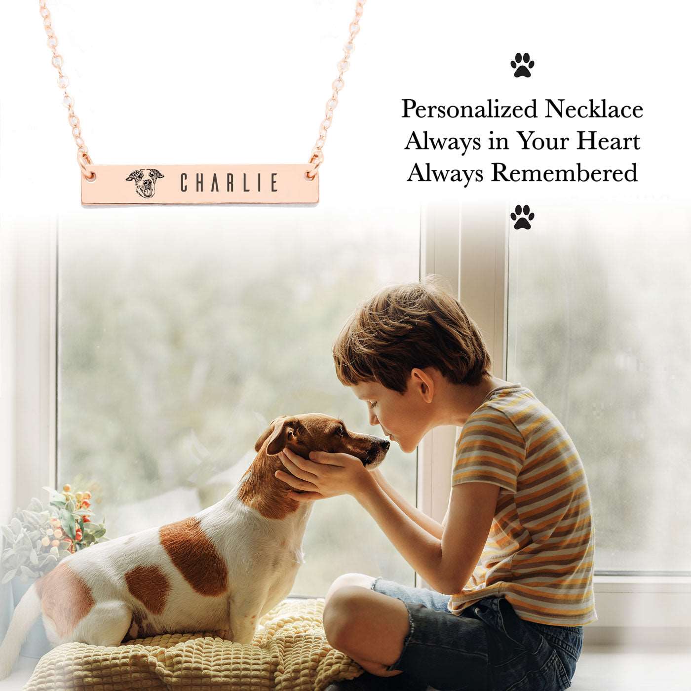 Pet Bar Necklace - Luxtopaz