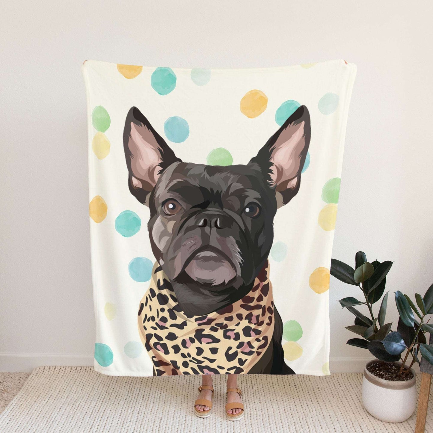 Custom Pet Blanket - Photo Drawing - Luxtopaz