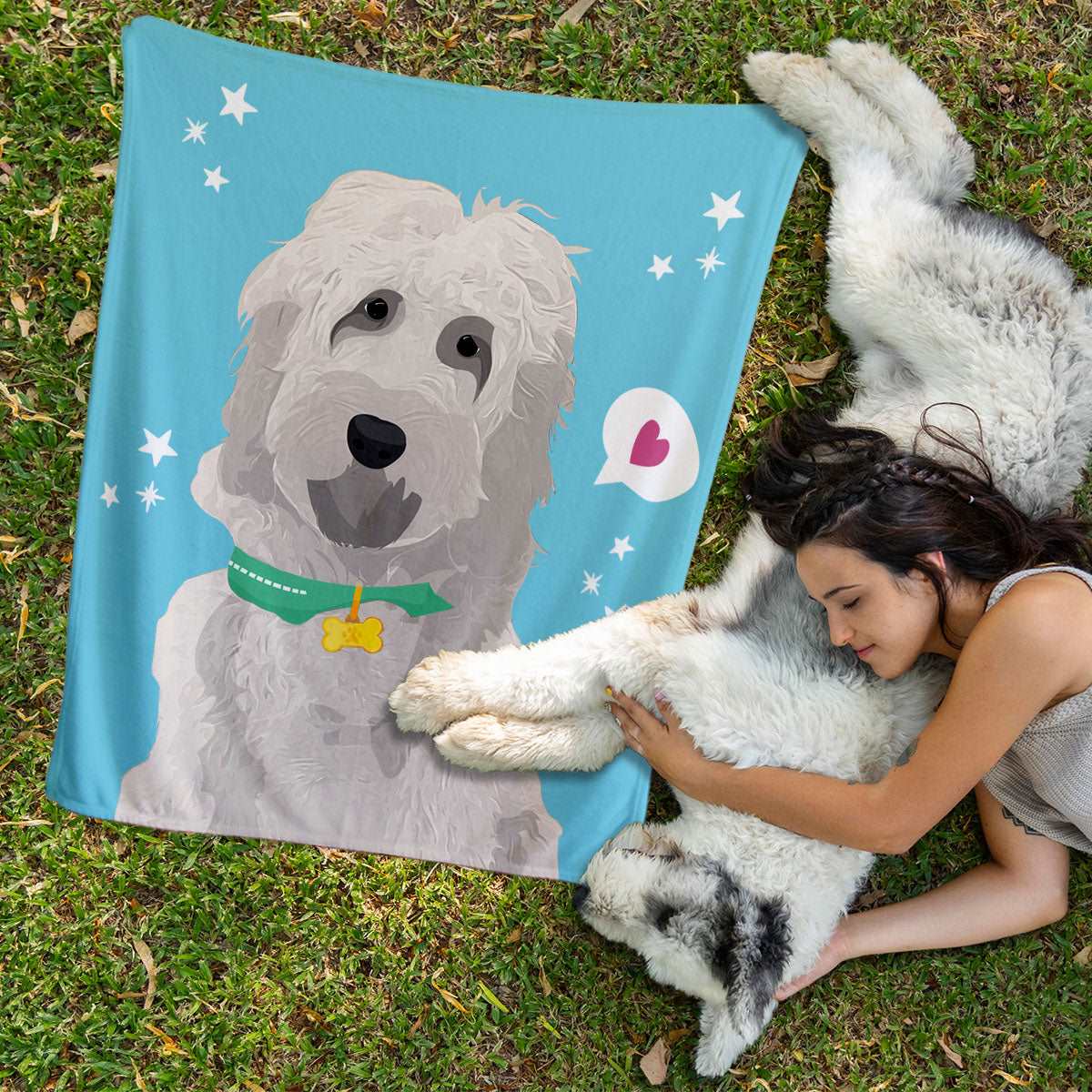 Custom Pet Blanket - Photo Drawing - Luxtopaz