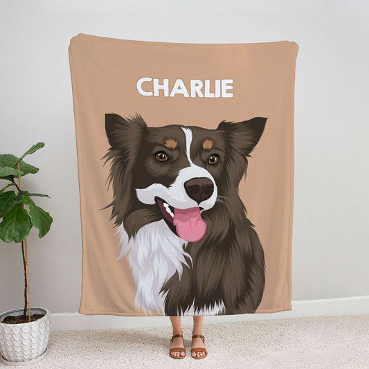 Custom Dog Portrait Blanket - Luxtopaz