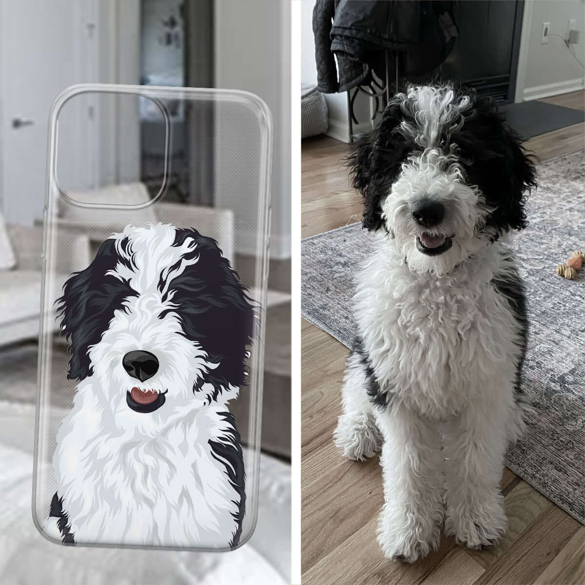 Custom Dog Drawing Clear Case - Luxtopaz