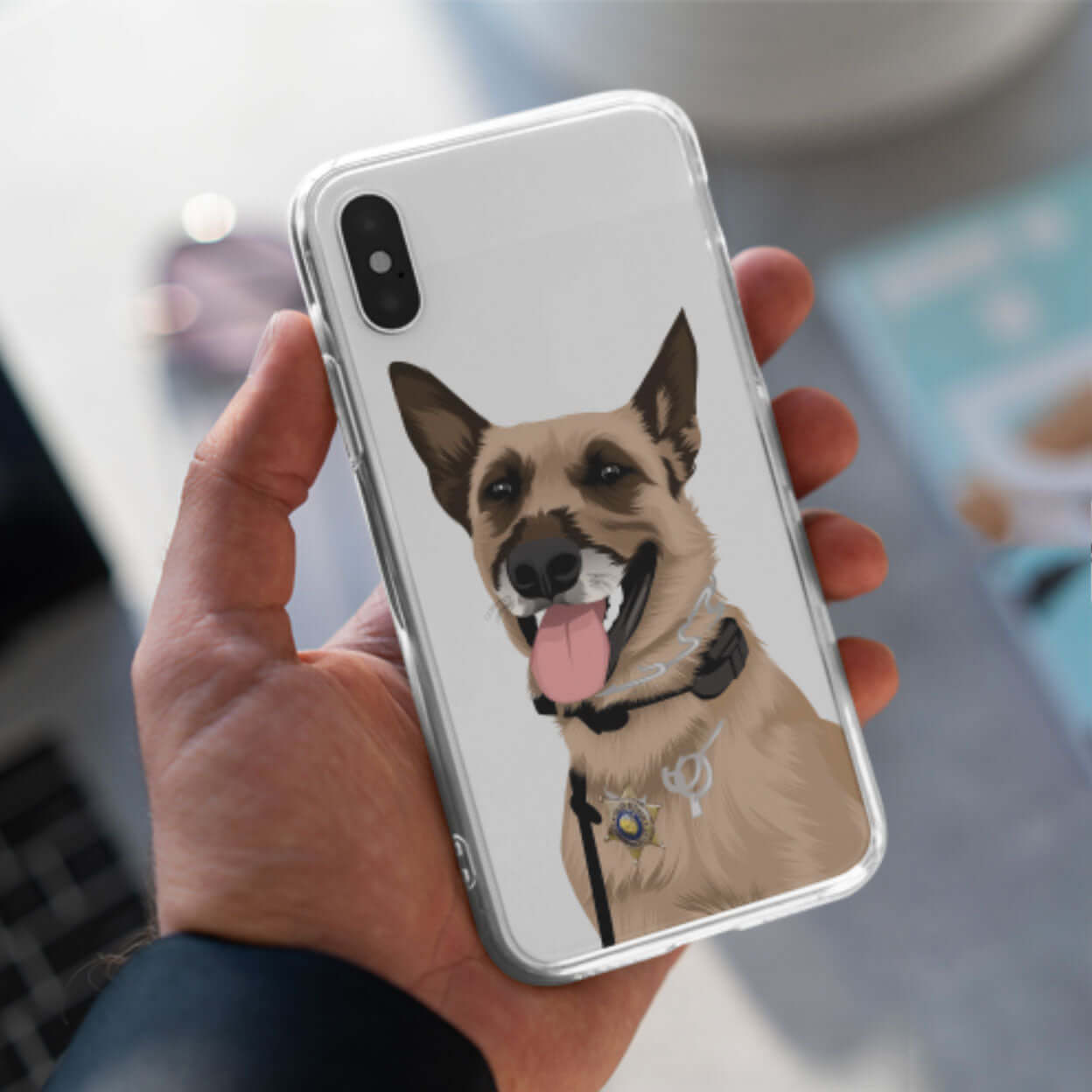 Custom Dog Drawing Clear Case - Luxtopaz