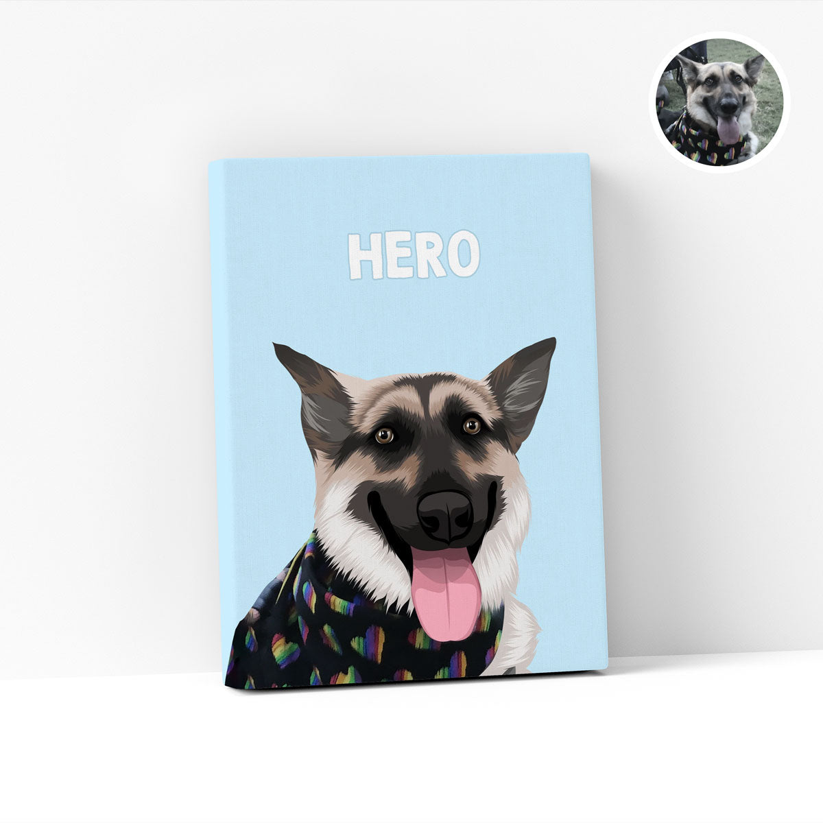 Personalized Dog Portrait Canvas Art - Luxtopaz