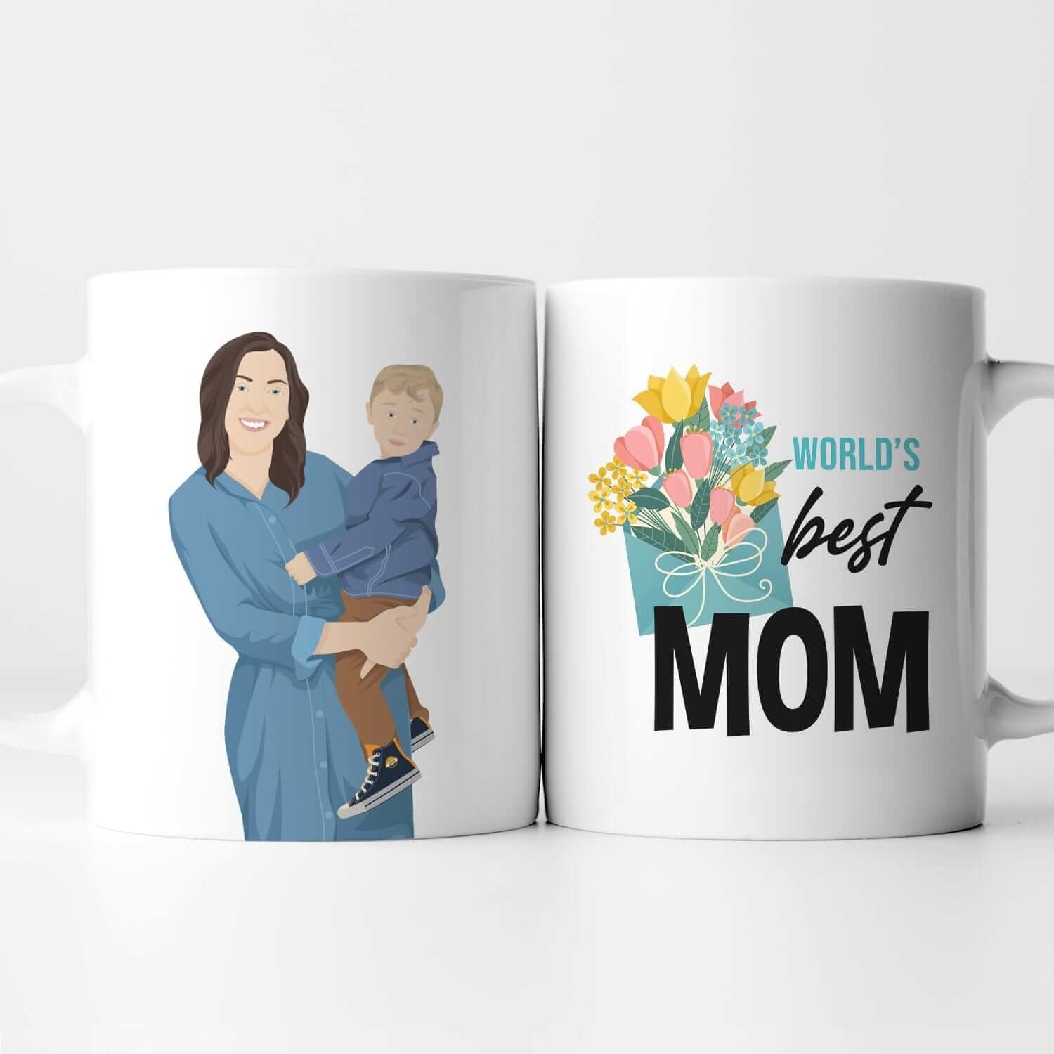 Worlds Best Mom Mug Personalized - Luxtopaz