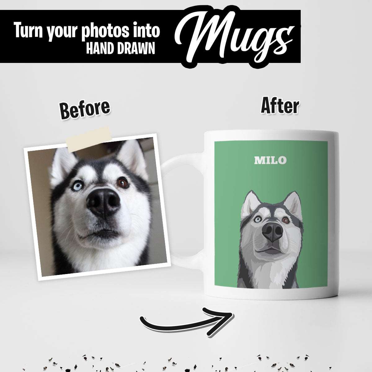 Custom Dog Portrait Mug - Luxtopaz