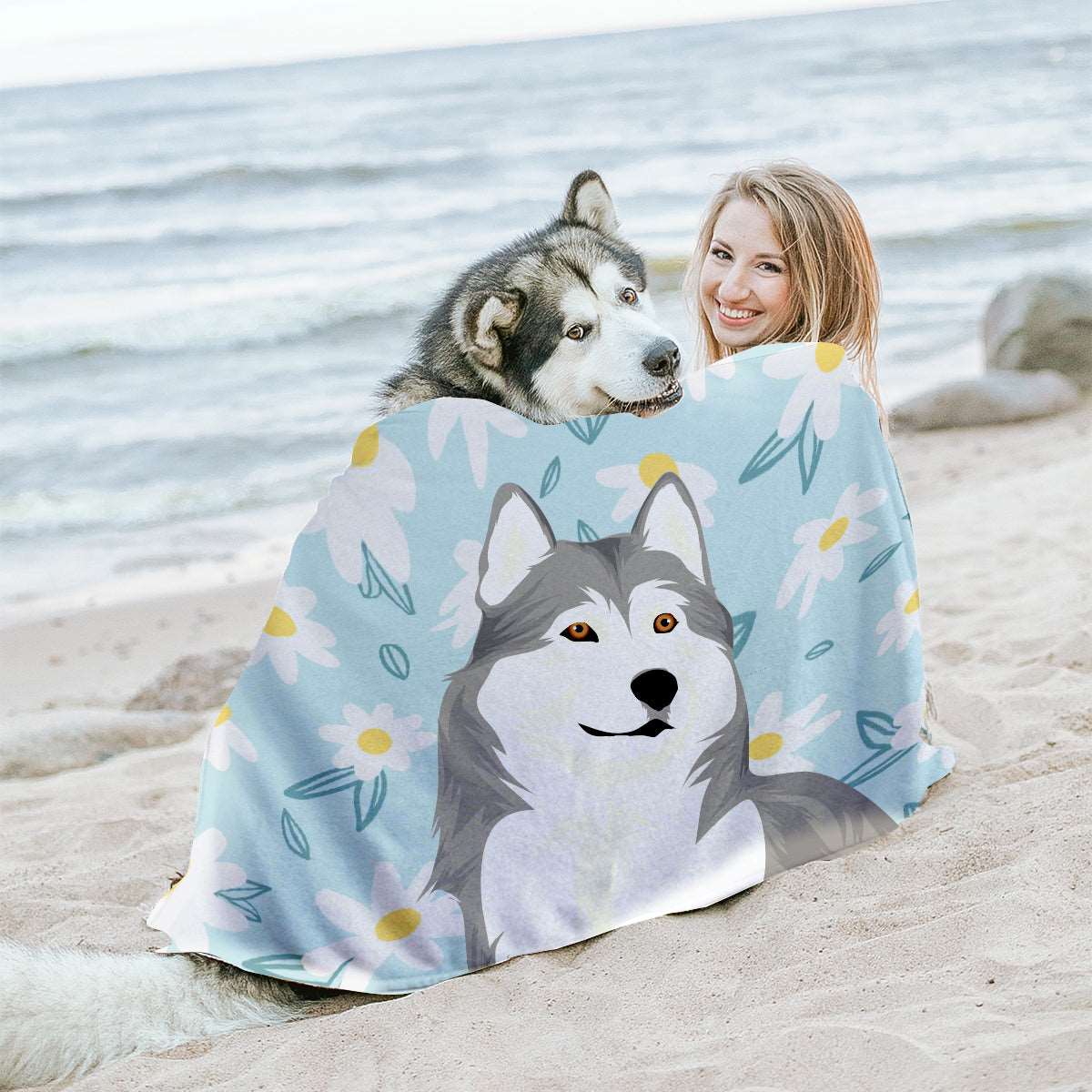 Custom Pet Blanket - Photo Drawing - Luxtopaz